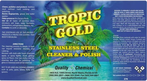 Vista 6 de Quality Chemical Tropic Gold - Limpiador y pulidor de acero inoxidable, limpiador mágico y pulido para acero inoxidable, limpiador perfecto de acero