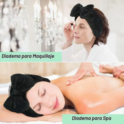 Vista 6 de Shintop Diadema de Spa, Diadema de Maquillaje de Vellón Coral Suave con Lindo Lazo, Banda Elástica para el Cabello para Lavar la Cara, Cuidado