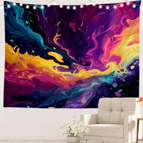 Vista 28 de Batmerry Cat In Armor Polyester Tapestry, Cat Armor Sword Warrior Battle Shield Lightweight Wall Hanging High-Definition Print Backdrop For Dorm
