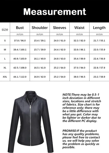 Vista 6 de Giolshon - Chaqueta corta estilo casual de piel sintética para mujer, abrigo para primavera, otoño e invierno
