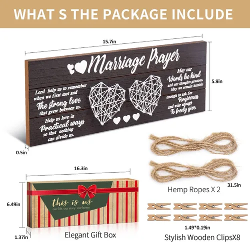 Vista 2 de Regalos de boda, regalos de despedida de soltera para novia y novio, regalo de compromiso para esposa, recién casado, soporte para fotos de oración