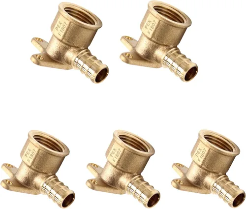 Vista 11 de Paquete de 2 codos de oreja NPT hembra EFIELD Pex de 1/2 pulgada x 1/2 pulgadas, accesorio de latón para transición de Pex a roscado (PEX1807154)