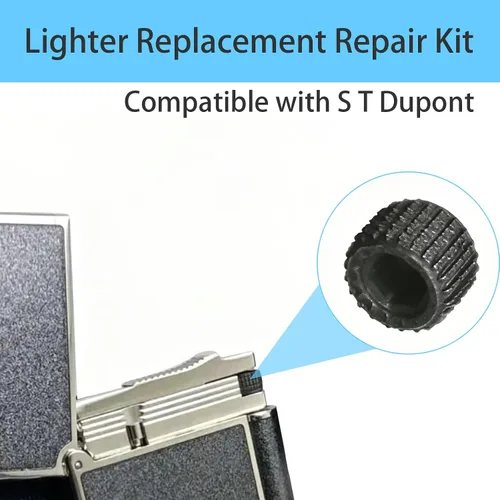 Vista 4 de Rueda de pedernal para encendedor, kit de reparación de repuesto compatible con S T Dupont-Negro