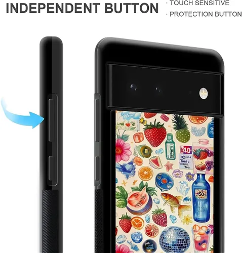Vista 869 de Compatible con Google Pixel 4A 5G Mobile Case Creative Acrylic Panel trasero Silicona Protección Grip especialmente diseñado para Google Pixel 4A 5G