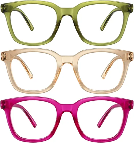 Vista 11 de Reading Glasses for Women Men - Blue Light Blocking Magnifying Readers,Square Anti-Glare Computer Eyeglasses Multi-01