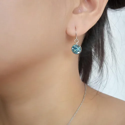 Vista 6 de UPSERA Aretes colgantes de cristal, aretes de cristal de piedras preciosas de imitación para mujer, aretes de gota chapados en rodio con piedras