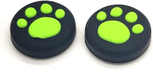 Vista 6 de 2 x Mancuernas de silicona para control analógico de pulgar para Nintendo Switch NSSwitch Lite Controlador Joy-Con con Gato de Paw Claw (verde)