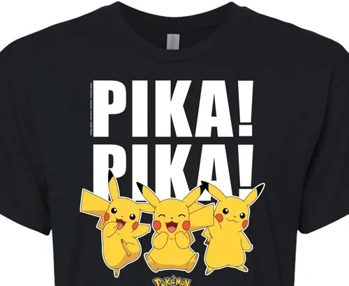 Vista 3 de Hybrid Apparel - Pokémon - Pika! Pika! - Juniors Cropped Cotton Blend T-Shirt