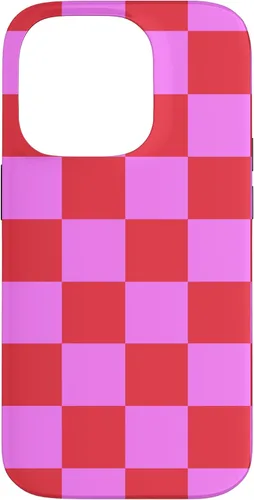 Vista 17 de Funda femenina con patrón de mujer rosa y rojo a cuadros para iPhone 17