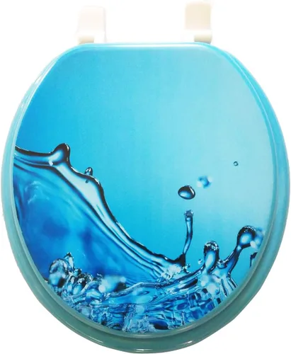 Vista 9 de Uniware Asientos de inodoro estándar de diseño único de 17 pulgadas con parachoques hermético frontal redondo (3 plumas)