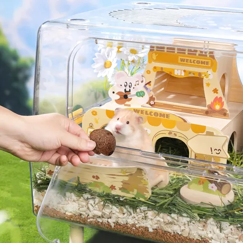 Vista 6 de mini&moe Juguetes masticables de hámster para dientes – Cuinea Pig, masticables y golosinas naturales para enriquecimiento de hámsters, mejoran