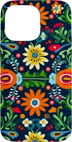 Vista 21 de Funda para iPhone 16 con diseño floral mexicano tradicional mexicano