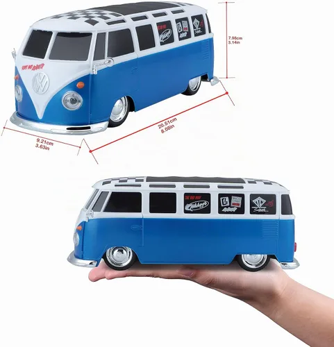 Vista 6 de Maisto 1:24 RC VW Van Samba 2.4GHZ Vehículo de control remoto, blanco/azul (81529-00000009)