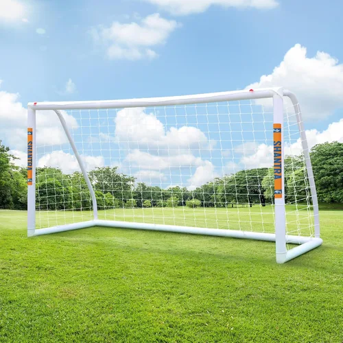 Vista 11 de SHANTRA Portería de fútbol de 12 x 6/10 x 6.5/8 x 5/6 x 4 pies para patio trasero, redes de fútbol de tamaño completo para niños y adultos, portería