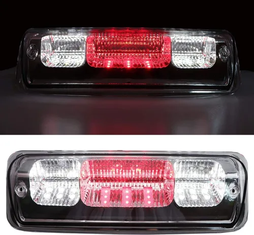Vista 28 de Reemplazo para Ford F-250 F-350 F-450 F-550 Super Duty/Ford Ranger 1993-2011 Lente de humo LED cromado carcasa trasera de montaje alto 3ª tercera