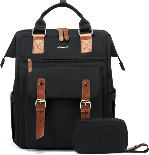 Vista 27 de LOVEVOOK - Mochila para laptop, para viaje de trabajo, bolso de enfermera, profesor, médico, viajero, para computadora de negocios, mochila