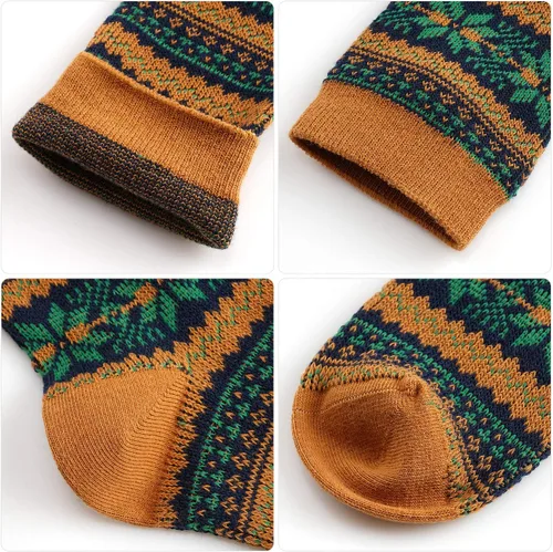 Vista 6 de Gonii Calcetines de lana para mujer, calcetines acogedores y cálidos para invierno con absorción de humedad