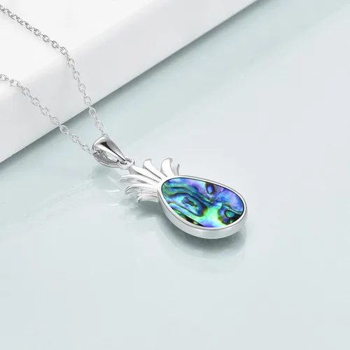 Vista 4 de ONEFINITY Collar de plata de ley con dije de piña, regalo de joyería para mujer