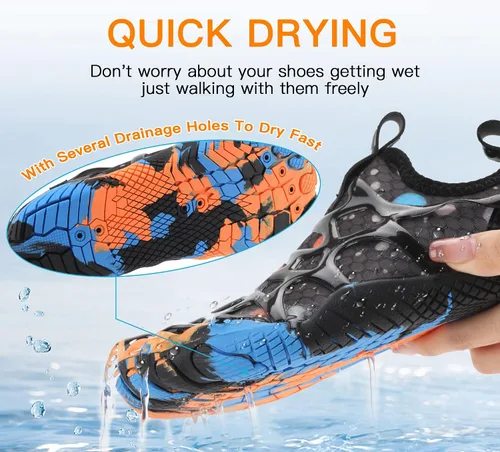 Vista 3 de SIPUHK Zapatos de agua para hombre y mujer, de secado rápido, sin cordones, para natación, surf, buceo, playa, piscina, deportes acuáticos, caminar