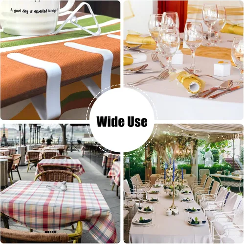Vista 6 de Andiker 12 clips para mantel, soportes de plástico para mantel de picnic, abrazaderas ligeras para cubierta de mesa al aire libre, restaurante