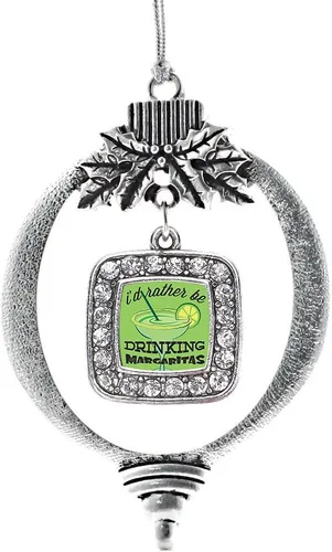 Vista 224 de Inspired Silver - Bon Voyage Cruise Ship Charm Ornamento – Adornos navideños cuadrados de plata con joyas de circonita cúbica