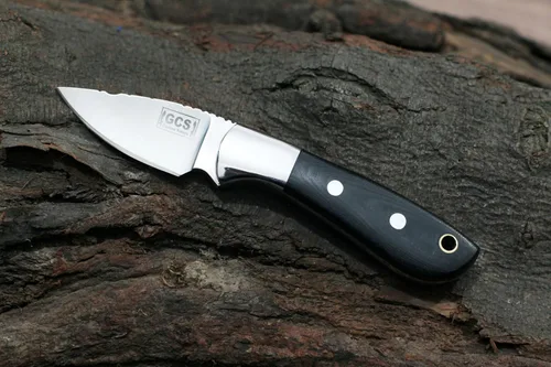 Vista 3 de GCS - Cuchillo táctico de acero hecho a mano D2, cuchillo de caza, cuchillo de campamento con funda de cuero, hoja de espiga completa diseñada
