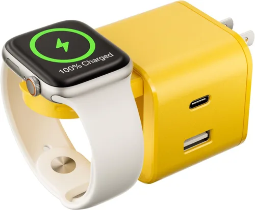 Vista 7 de BeaSaf Bloque de carga de 36 W para Apple con cargador de reloj integrado, bloque de cargador rápido PD plegable para iPhone, cargador de pared