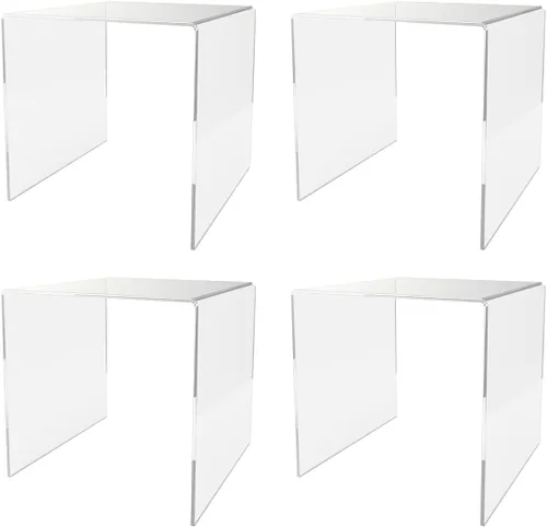 Vista 33 de Marketing Holders Plataforma elevadora de acrílico transparente Pantalla cuadrada de 3 pulgadas de ancho de 3 lados Encimería Escaparate