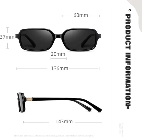 Vista 3 de Lentes de sol rectangulares polarizados retro para mujer, estilo vintage, a la moda, pequeños de los años 90 Verde transparente/rosa