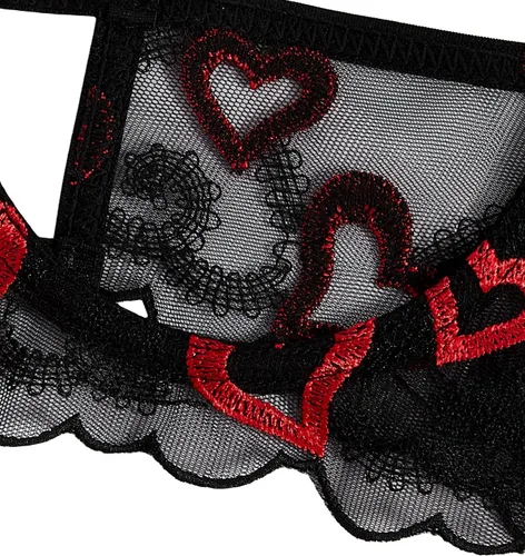 Vista 5 de SweatyRocks - Bralette de encaje transparente para mujer de 2 piezas, sostén y panty