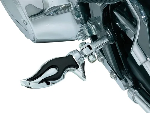 Vista 2 de Kuryakyn 4416 Estriberas para moto: Flamin' Pegs con adaptadores de montaje macho, cromado, 1 par