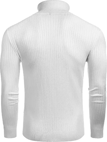 Vista 8 de Coofandy Suéter de punto con cuello alto para hombre, estilo casual, con patrón torcido, para hombre