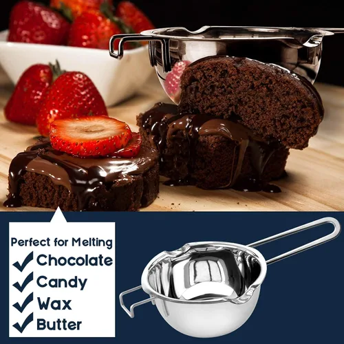 Vista 6 de Olla de doble caldera de 1000ML/1QT para derretir chocolate, juego de fabricación de velas de acero inoxidable 304 con espátula de silicona