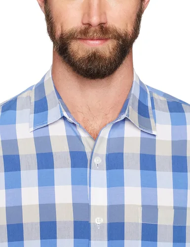 Vista 5 de Tienda Essentials Men's Regular-Fit Short-Sleeve Poplin Shirt