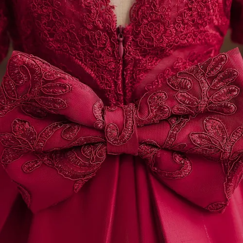Vista 5 de NNJXD - Vestido de princesa de tul con flores, para usar en bodas, para niñas pequeñas y bebés