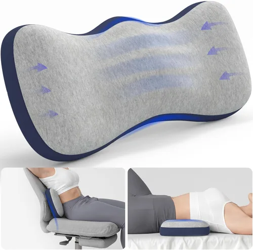 Vista 6 de Almohada de Soporte Lumbar para Cama, Almohadas de Espuma Viscoelástica para Alivio del Dolor de Espalda, Almohada de Alivio del Dolor Lumbar