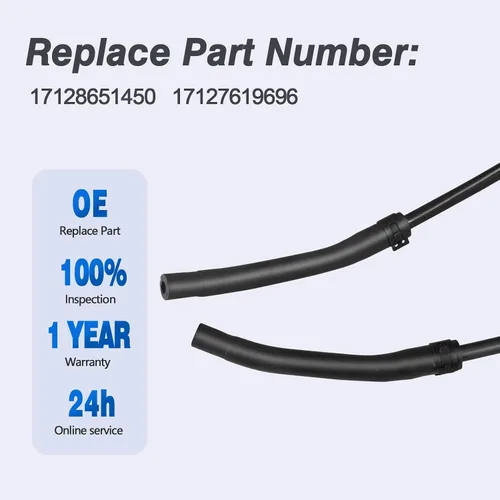 Vista 3 de Manguera de línea de ventilación del tanque de expansión del radiador para BMW 528i F07/F10/F11 2010-2017 Reemplazar 17128651450 17127619696
