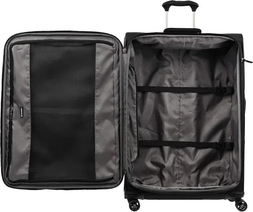Vista 4 de Travelpro Tourlite Softside - Maleta expandible con 4 ruedas giratorias, maleta ligera, para hombres y mujeres, Negro