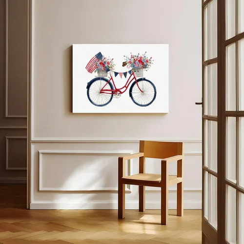 Vista 8 de JDBeehpy 1pcs Frame Flower Bicycle Oil Painting Creative Wall Art American Creative Modern Poster Bathroom Gallery Apartment Home Decoration