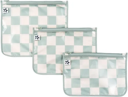 Vista 21 de Tiny Twinkle Bolsas organizadoras de pañales, paquete de 3 bolsas organizadoras de viaje transparentes a prueba de desorden y bolsa de aseo aprobada