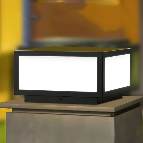 Vista 13 de Luz de poste moderna para exteriores, luz LED de cubierta de valla de alto voltaje, lámpara de columna con cable para superficie plana, patio