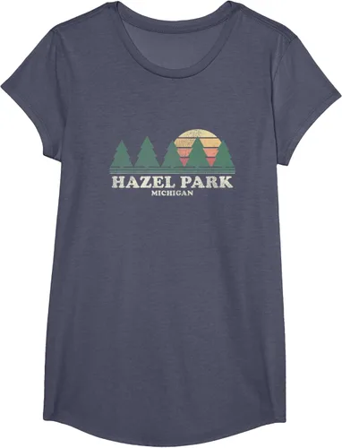 Vista 15 de Hazel Park MI - Camiseta vintage con diseño retro de los años 70, Azul / Patchwork, S