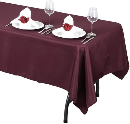 Vista 4 de Tektrum mantel rectangular de poliéster, 54 נ84 pulgadas. Tela gruesa, resistente y duradera