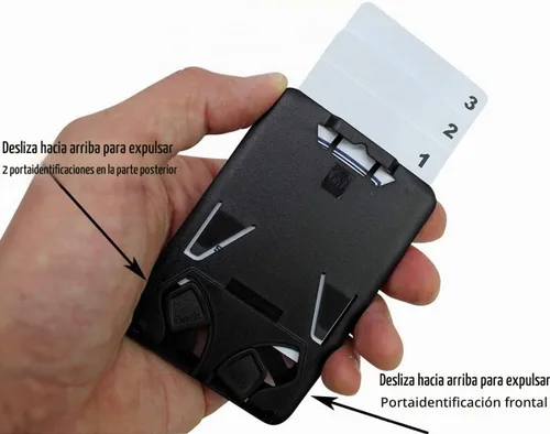 Vista 6 de Paquete de 2 - Portaidentificadores para 3 tarjetas hasta tres credenciales - Estuche rígido vertical resistente de plástico duro para múltiples