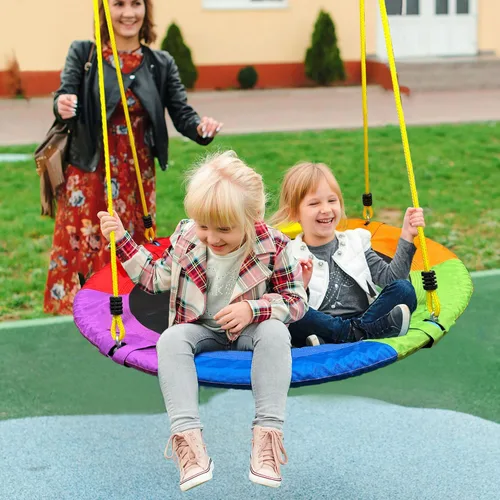 Vista 3 de Columpio de árbol de 40 pulgadas para niños al aire libre, columpio de árbol de telaraña, capacidad de peso de 850 libras, Oxford 900D impermeable