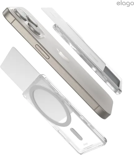 Vista 8 de elago Tarjetero magnético transparente compatible con MagSafe para iPhone, cartera segura para teléfono, construcción de PC duradera, protección
