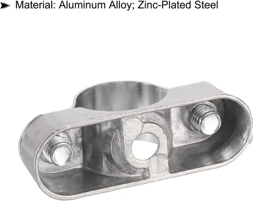 Vista 4 de UXCELL Paquete de 10 soportes de tubo - Abrazaderas para tubos de metal de 0.630 in de diámetro exterior, soportes de pared y techo