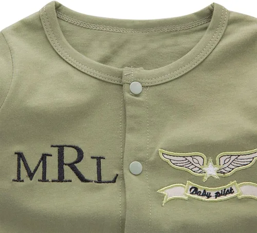 Vista 4 de Conjunto de mono piloto para niños pequeños con gorra y punzones