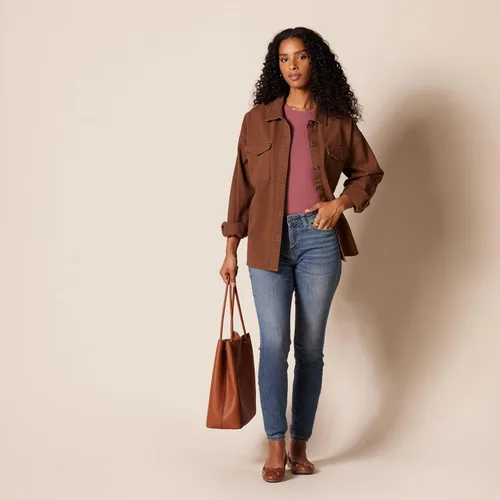 Vista 5 de Tienda Essentials Jeans ajustados con curvas de tiro medio estándar para mujer