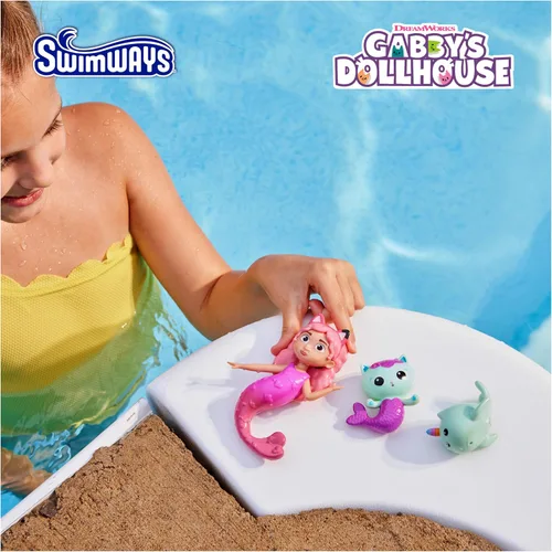 Vista 2 de SwimWays Gabby's Dollhouse - Juego de 3 personajes de buceo, accesorios de piscina y juguetes de piscina para niños, suministros para fiestas